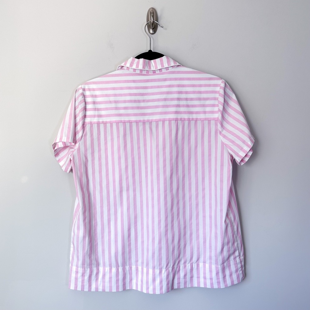 Soma Pink & White Striped Button Up Pajama Top - Picture 4 of 4
